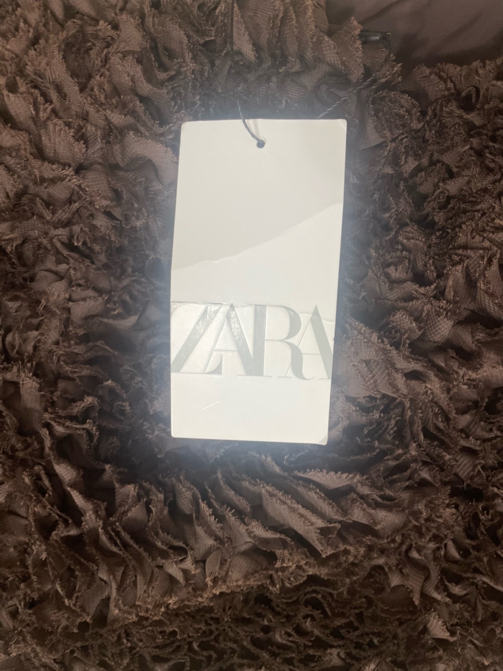 NWT Zara Voluminous Mesh Top in Brown - Picture 11 of 13